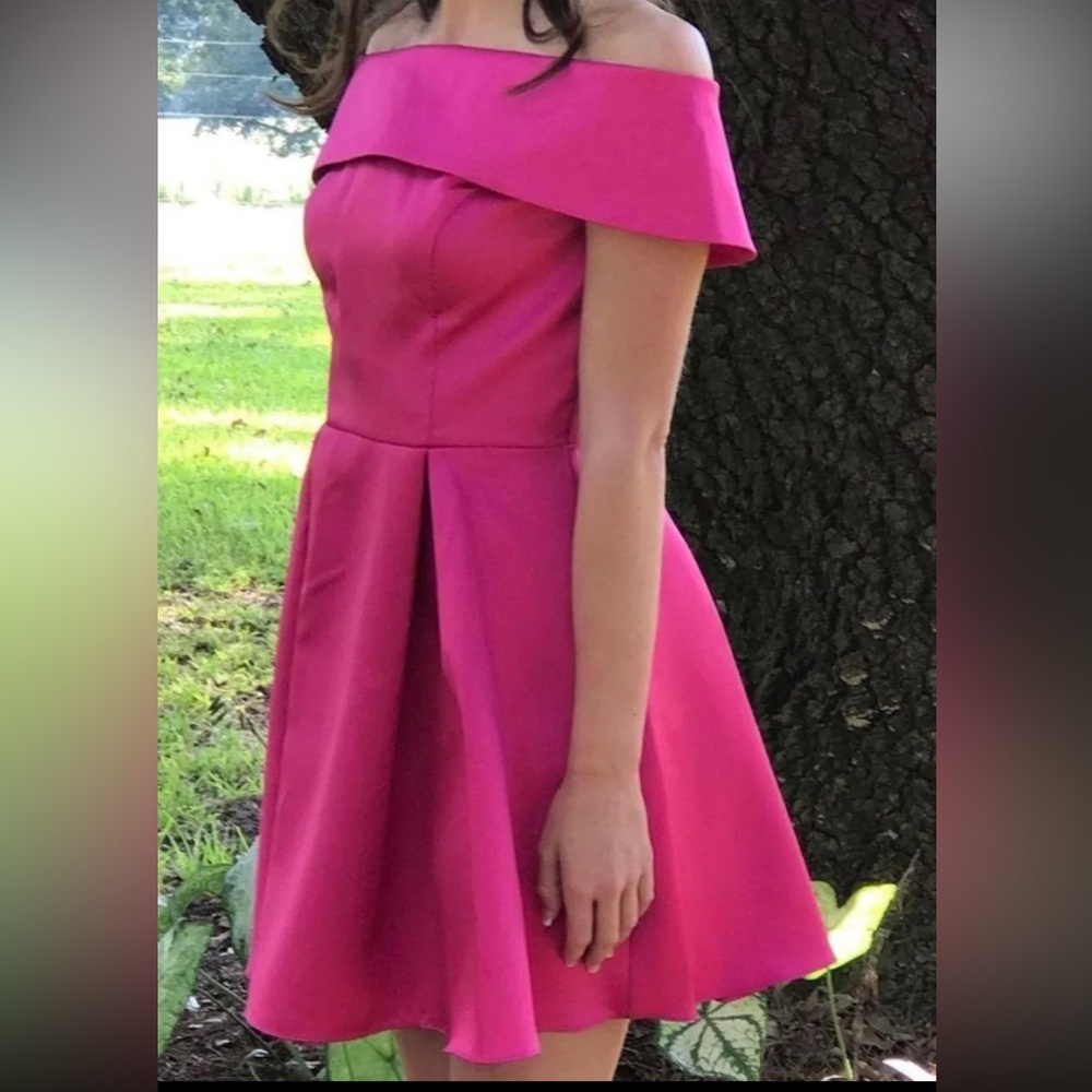 Pink Off-Shoulder Dress - Picture 2 of 5